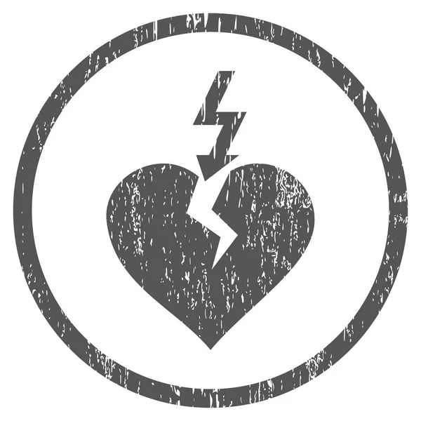 Romper el corazón redondeado Grainy Textura icono — Vector de stock