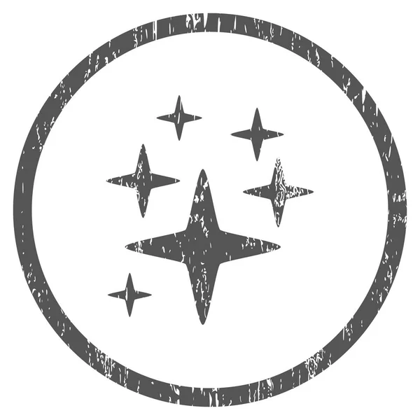 Estrellas de chispa redondeadas textura granulosa icono — Vector de stock