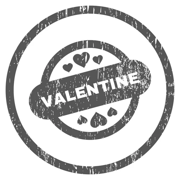 Icône de texture granuleuse arrondie de timbre de Saint-Valentin — Image vectorielle
