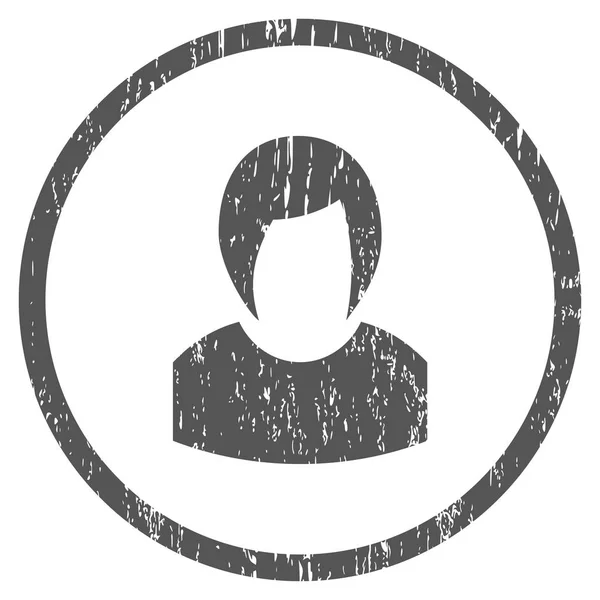 Icône de texture granuleuse arrondie profil femme — Image vectorielle