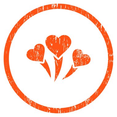 Aşk kalp Fireworks grenli doku simgesini yuvarlak