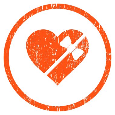 Bağlı aşk kalp grenli doku simgesini yuvarlak