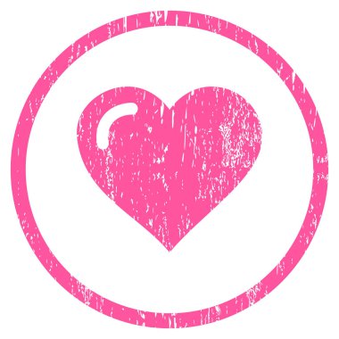 Kalp yuvarlak grenli doku simgesi seviyorum