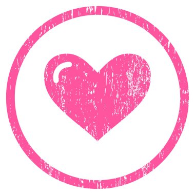 Kalp yuvarlak grenli doku simgesi seviyorum