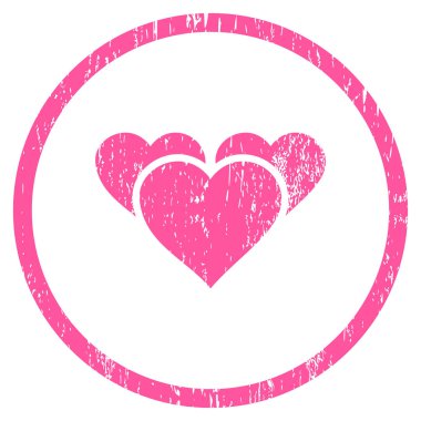 Sevgililer günü kalpleri grenli doku simgesini yuvarlak