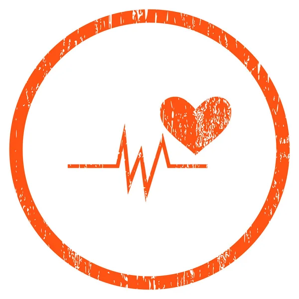 Icono de textura de grano redondeado de señal de pulso cardíaco — Archivo Imágenes Vectoriales