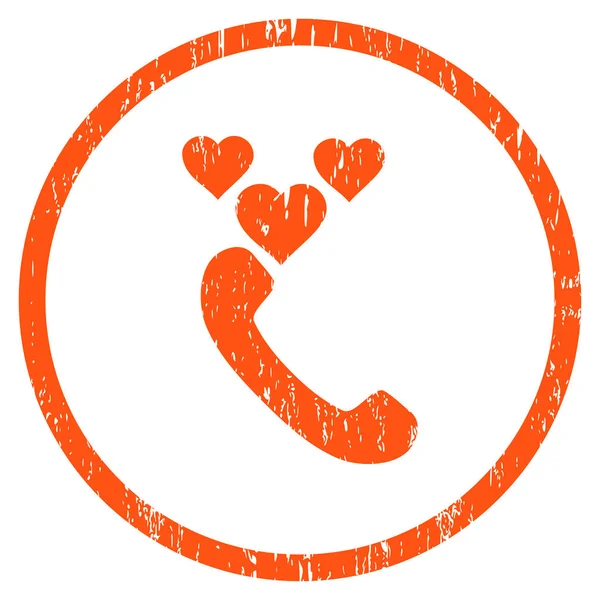 Liefde telefoongesprek afgerond korrelige textuur pictogram — Stockvector
