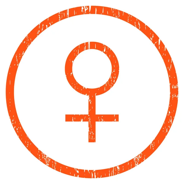 Icône de texture granuleuse arrondie de symbole féminin de Vénus — Image vectorielle