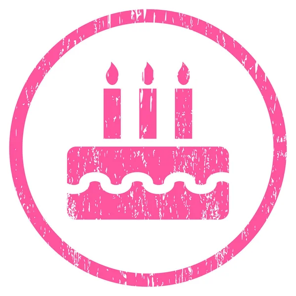 Doğum günü pastası grenli doku simgesini yuvarlak — Stok Vektör