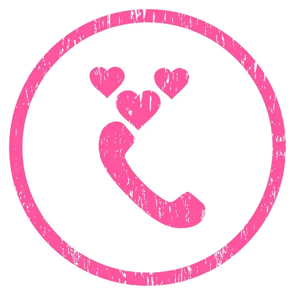 Kärlek telefonsamtal rundade grynig konsistens ikonen — Stock vektor