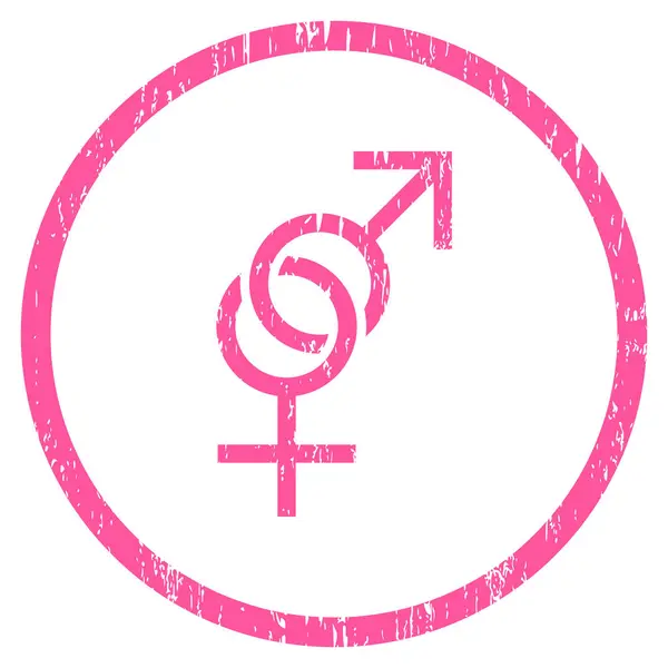 Sex Symbol Rounded Grainy Texture Icon — Stock Vector