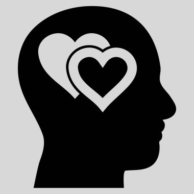 Zihin vektör simgesinde seviyorum