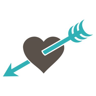 Ok kalp vektör simgesi