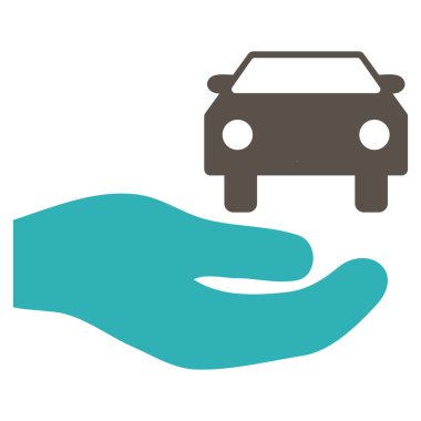 Araba hediye el vektör simgesi