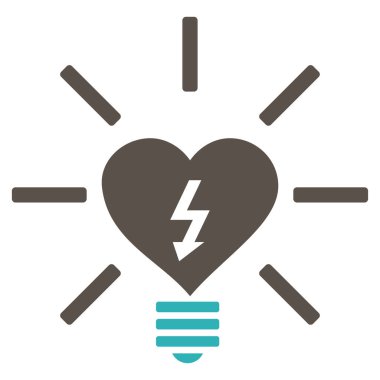Kalp elektrikli ampul vektör simgesi