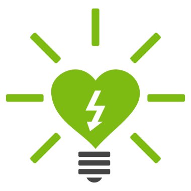 Kalp elektrikli ampul vektör simgesi