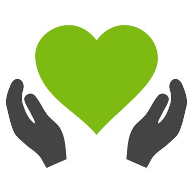 Aşk bakım el vektör simgesi
