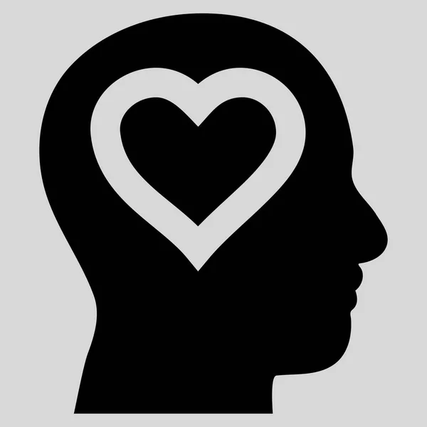Liebe im Kopf Vektor-Symbol — Stockvektor