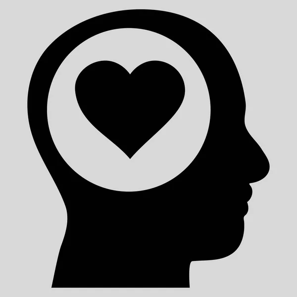 Ícone de vetor de cabeça de pensamento de amor —  Vetores de Stock