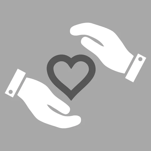 Amor Coração Cuidados Mãos Vector Ícone — Vetor de Stock