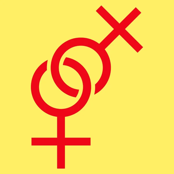 Icône vectorielle de symbole d'amour lesbienne — Image vectorielle