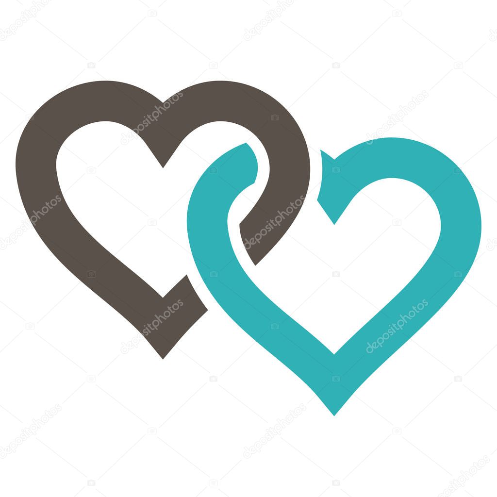 Linked Hearts Vector Icon