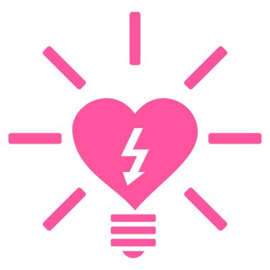 Kalp elektrikli ampul vektör simgesi