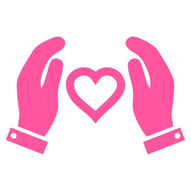 Aşk bakım el vektör simgesi