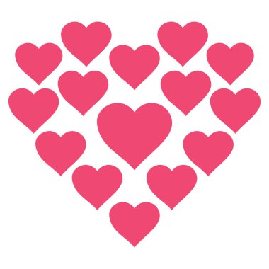 Aşk kalp şekli vektör simgesi