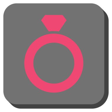 Elmas yüzük yuvarlak kare düğme