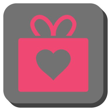 Aşk armağanı yuvarlak kare düğme