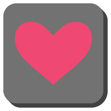 Aşk kalp kare düğme yuvarlak