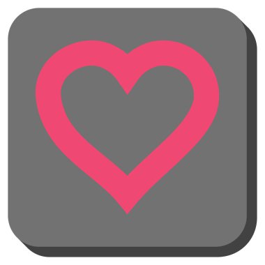 Sevgililer kalp kare düğme yuvarlak