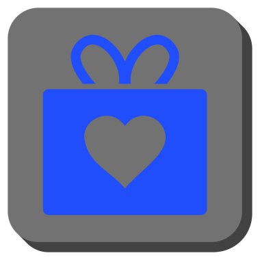 Aşk armağanı yuvarlak kare düğme