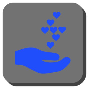 Sevgi kalpleri teklif el yuvarlak kare düğme