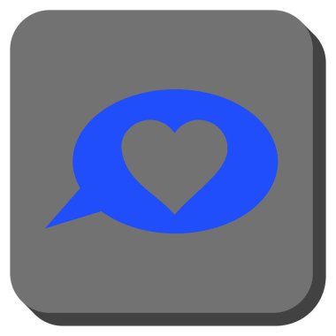 Aşk mesaj balon yuvarlak kare düğme