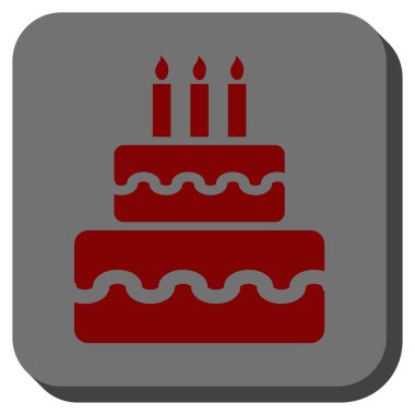 Doğum günü pastası yuvarlak kare düğme