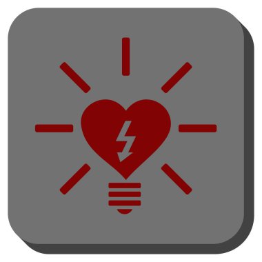 Kalp elektrikli ampul yuvarlak kare düğme