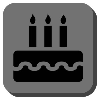 Doğum günü pastası yuvarlak kare düğme