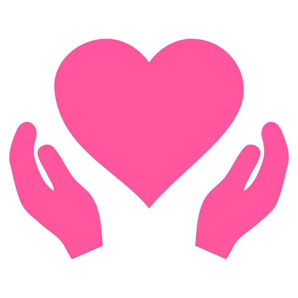 Liebe Pflege Hände Vektor-Symbol — Stockvektor