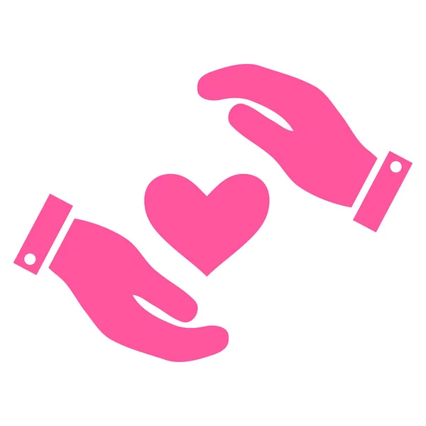 Aşk kalp bakım el vektör simgesi — Stok Vektör