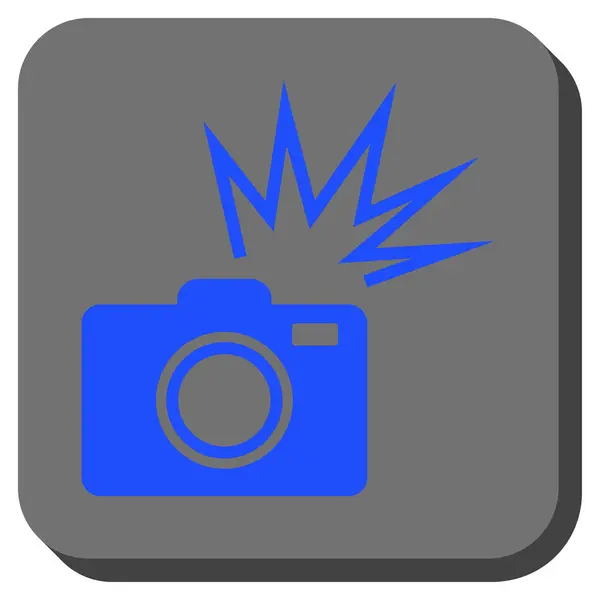 Φλας φωτογραφικής μηχανής στρογγυλεμένο τετράγωνο κουμπί — Διανυσματικό Αρχείο