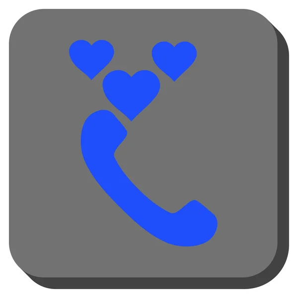 Love Phone Call Rounded Square Button — Stock Vector