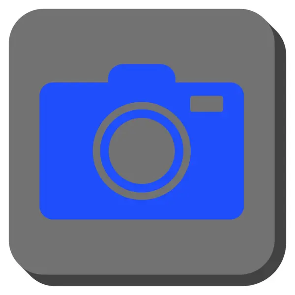 Φωτογραφική μηχανή φωτογραφιών στρογγυλεμένο τετράγωνο κουμπί — Διανυσματικό Αρχείο