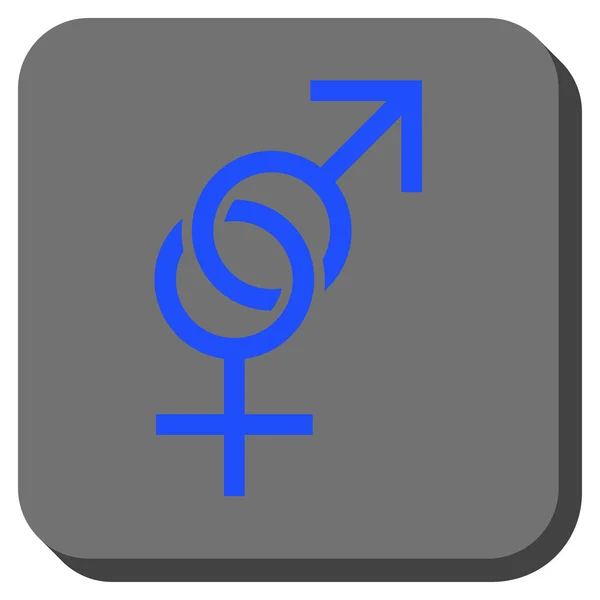 Σύμβολο του σεξ στρογγυλεμένο τετράγωνο κουμπί — Διανυσματικό Αρχείο