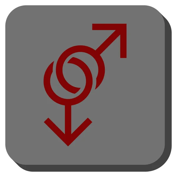 Gay amor símbolo redondeado cuadrado botón — Vector de stock