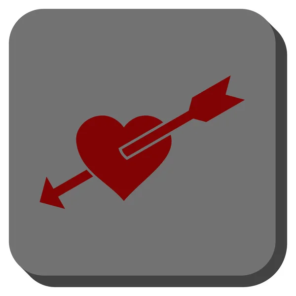 Freccia del cuore Tasto quadrato arrotondato — Vettoriale Stock