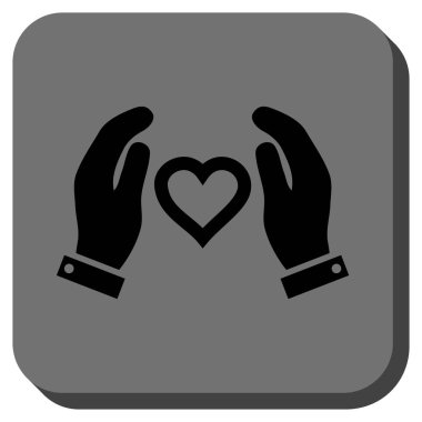 Aşk bakım el yuvarlak kare düğme