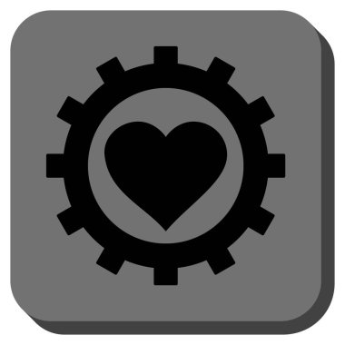 Aşk kalp seçenekleri dişli yuvarlak kare düğme