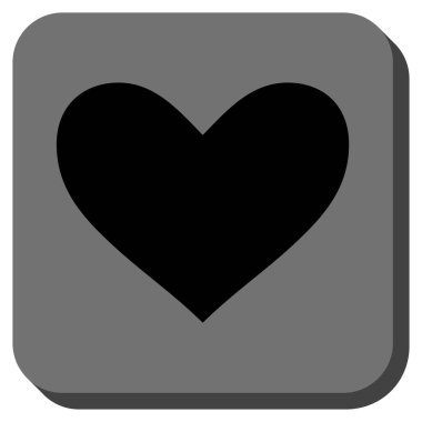 Aşk kalp kare düğme yuvarlak